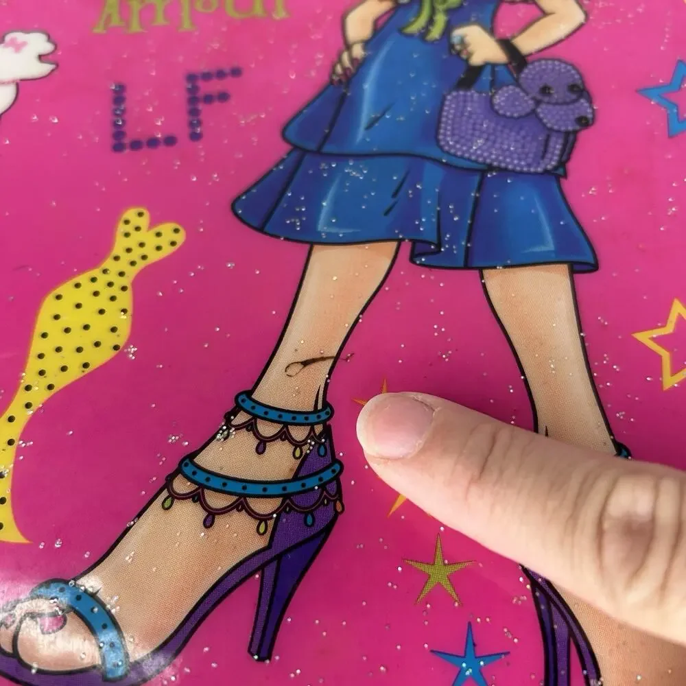 Rare Lisa Frank Glamour Paris Girl Poodles 3-Ring Zippered School Binder